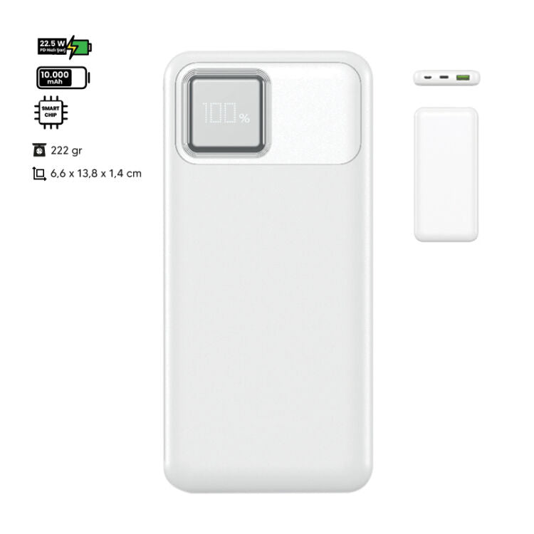 Holl Powerbank Beyaz 10.000 Mah 22,5W Pd Hızlı Şarj